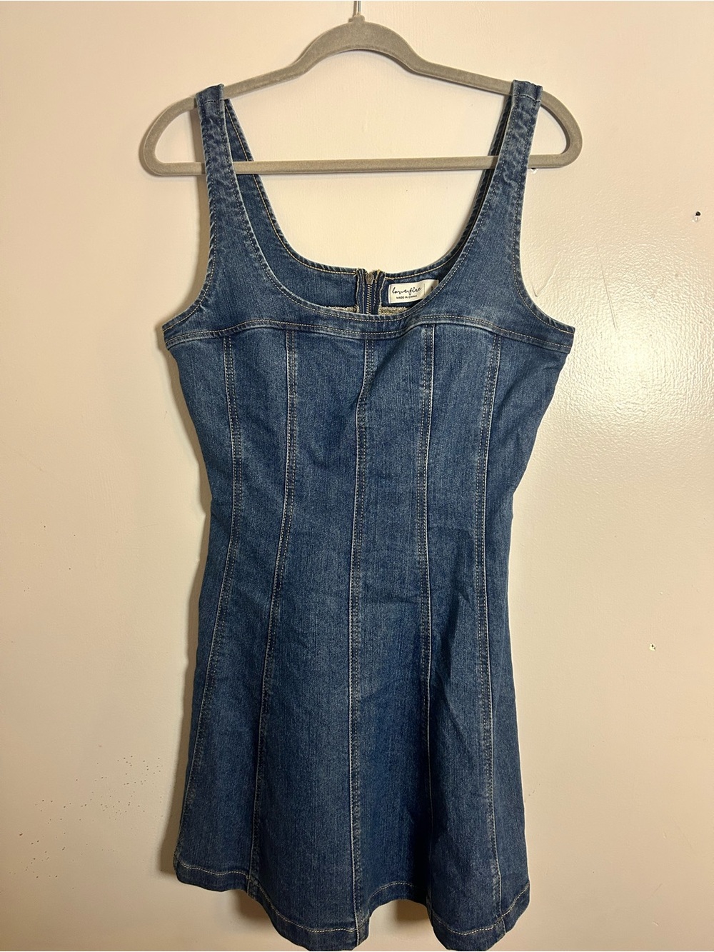 love, Fire Denim Mini Dress in Blue